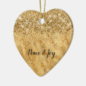 Glam Gold Confetti Glitter Luipaard Print Keramisch Ornament (Links)