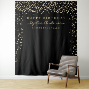 Glam Gold Confetti - Maandag Achtergrond op elke l Wandkleed