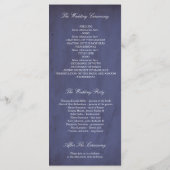 Glam  Gold Confetti Navy bruiloft programma's (Achterkant)