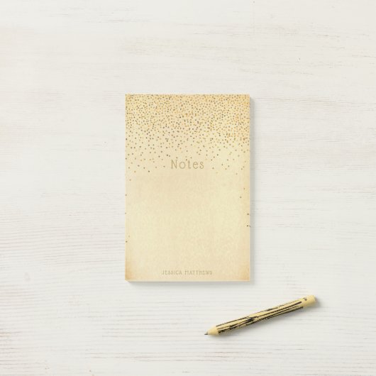  Glam Gold Confetti Post-it® Notes (Op bureau)
