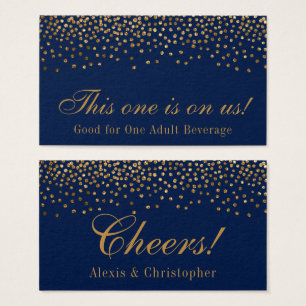 Glam Gold Confetti-Stippen op marinetransportticke Visitekaartjes