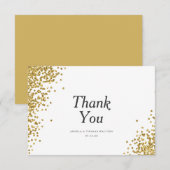 Glam Gold Confetti Stippen Weddenschap Hartelijk d Bedankkaart (Voorkant / Achterkant)