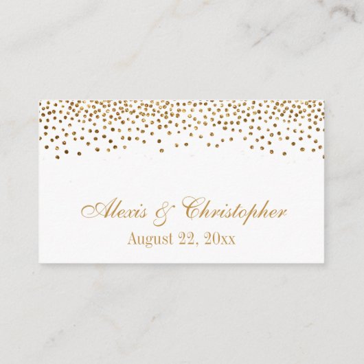 Glam Gold Confetti Stippen Weddenschap - Kaarten (Achterkant)