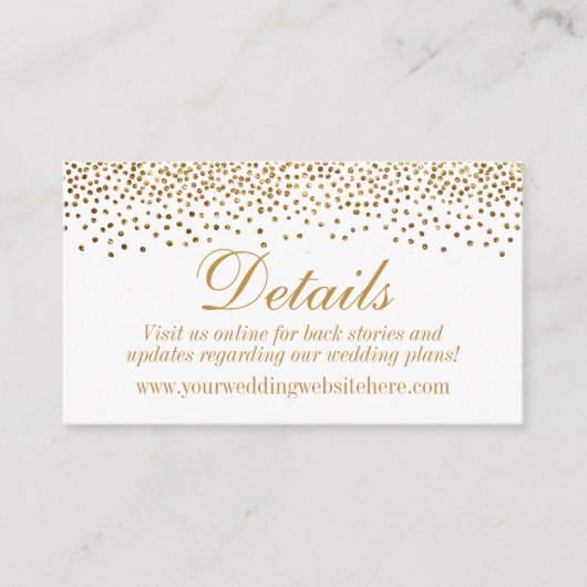 Glam Gold Confetti Stippen Weddenschap - Kaarten (Voorkant)