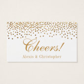 Glam Gold Confetti Stippen Wedding Drink Tickets Visitekaartjes (Achterkant)