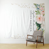 Glam Gold Confetti Sweet 16 Birthday Backdrop Wandkleed (In Situ (horizontaal))