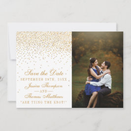  Glam Gold Confetti trouwfoto Save The Date