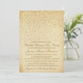  Glam Gold Confetti Vrijgezellenfeest Kaart (Staand voorkant)