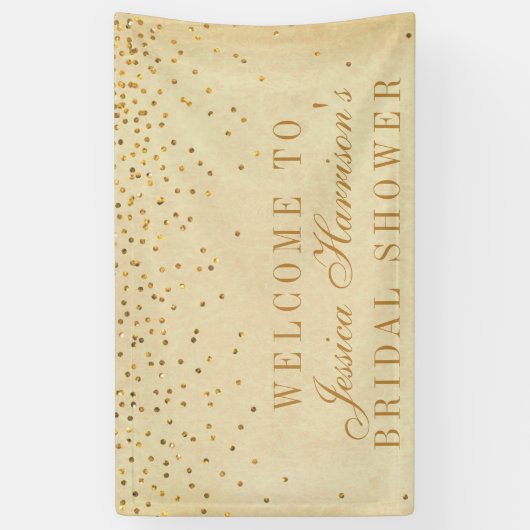  Glam Gold Confetti Vrijgezellenfeest Spandoek (Verticaal)