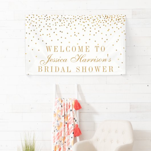 Glam Gold Confetti Vrijgezellenfeest Spandoek (Insitu)