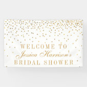 Glam Gold Confetti Vrijgezellenfeest Spandoek (Horizontaal)