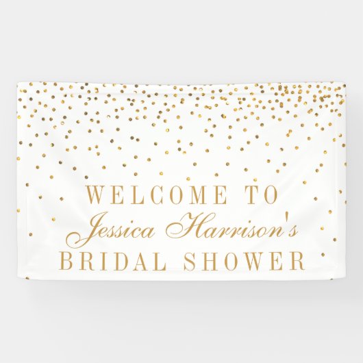  Glam Gold Confetti Vrijgezellenfeest Spandoek (Horizontaal)