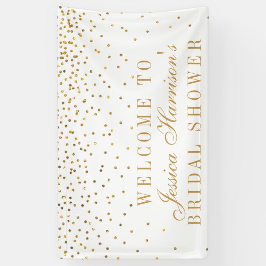  Glam Gold Confetti Vrijgezellenfeest Spandoek (Verticaal)