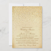  Glam Gold Confetti Wedding Shower Kaart (Voorkant)