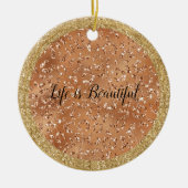 Glam Gold Copper Glitter Leopard Print Keramisch Ornament (Voorkant)