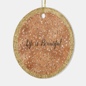 Glam Gold Copper Glitter Leopard Print Keramisch Ornament (Links)