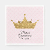 Glam Gold Crown Quinceañera servetten (Voorkant)