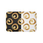 Glam Gold Curls op zwart en wit Badmat (Voorkant)