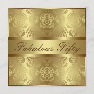 Glam Gold Damask Elegant Fabulous 50 Kaart