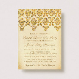  Glam Gold Damask Vrijgezellenfeest Kaart