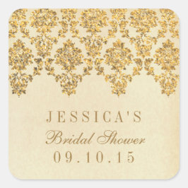  Glam Gold Damask Vrijgezellenfeest Stickers