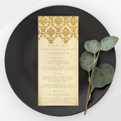  Glam Gold Damask Wedding Memu Reclamekaart
