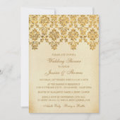  Glam Gold Damask Wedding Shower Kaart (Voorkant)