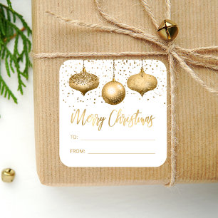Glam Gold-decoraties maken kerstmis tot Vierkante Sticker