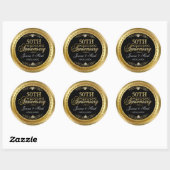 Glam Gold- & diamanten-ijkstandaard met gouden bru Ronde Sticker (Vel)