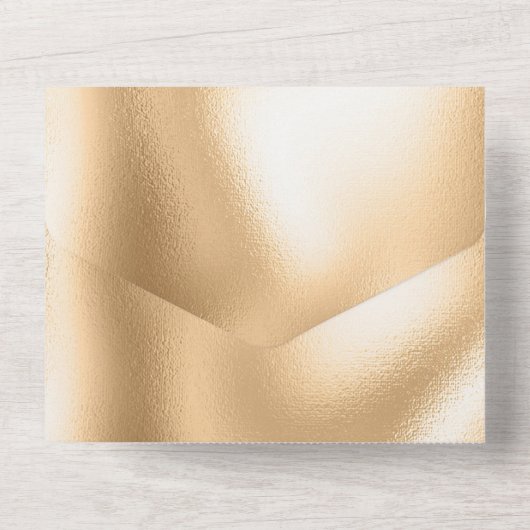 Glam Gold Diamond Kroonluchter All In One Uitnodiging (Achterkant)