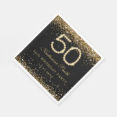 Glam Gold Diamonds 50e verjaardagsfeestje Servet (Hoek)