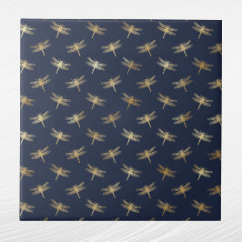 Glam Gold Dragonflies Navy Blauw Tegeltje
