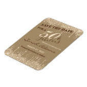 Glam Gold Drips 50 & Fab Birthday Save the Date Magneet (Linkerzijde)