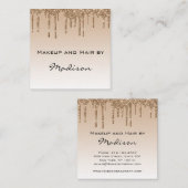 Glam Gold Driving Glitter Drift maakt artiest Vierkante Visitekaartje (Voorkant / Achterkant)