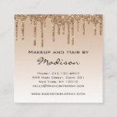 Glam Gold Driving Glitter Drift maakt artiest Vierkante Visitekaartje (Achterkant)