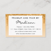 Glam Gold Driving Glitter Drift maakt artiest Visitekaartje (Achterkant)