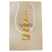 Glam Gold Eenhoorn Verjaardag Medium Cadeauzakje (Voorkant)