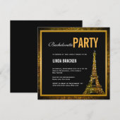 Glam Gold Eiffel Tower Bachelorette Kaart (Voorkant / Achterkant)