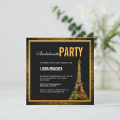 Glam Gold Eiffel Tower Bachelorette Kaart (Staand voorkant)