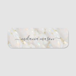 Glam Gold Elegant Opal Stone Edelsteen Naamplaatje
