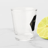 Glam Gold en Black Art Deco Monogram Shot Glas (Links)