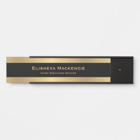 Glam Gold en Black Deurborden Naam Bord Deurbordje (Voorkant)