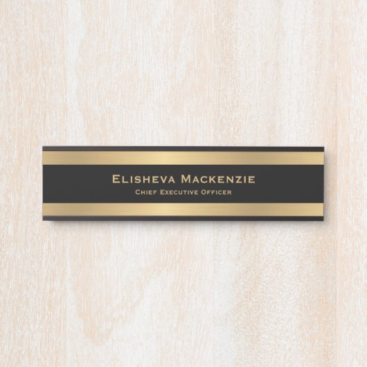 Glam Gold en Black Deurborden Naam Bord Deurbordje (Voorkant)