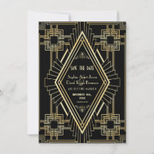 Glam Gold en Black Great Gatsby sparen de datum