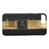 Glam Gold en Black Monogrammed iPhone 8 Hoesje (Achterkant (Horizontaal))