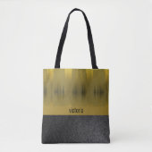 Glam Gold en Black Monogrammen Tote Bag (Voorkant)