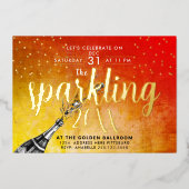 Glam Gold en Red Nieuwjaar Calligrafie Uitnodiging (Voorkant)