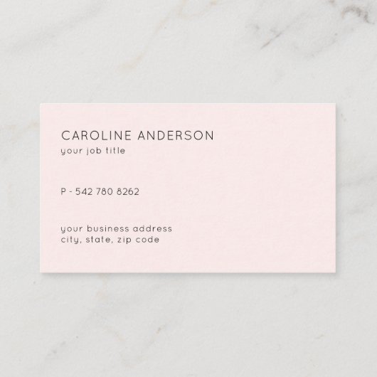 Glam Gold en Roze Abstract Vrouwelijk Visitekaartj Visitekaartje (Achterkant)