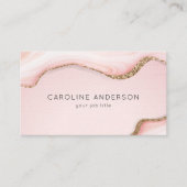 Glam Gold en Roze Abstract Vrouwelijk Visitekaartj Visitekaartje (Voorkant)
