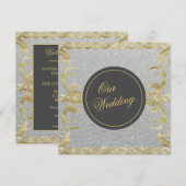 Glam Gold en Silver Wedding Invitation Kaart (Voorkant / Achterkant)